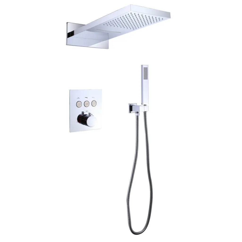 2 Spray Patterns Wall Mount Dual Shower Faucet Set Bathroom w1059 dilusso