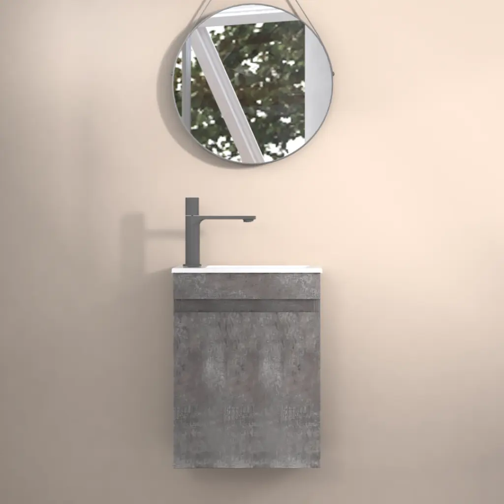 16 Inch Floating Bathroom Vanity Sink Wall Mounted Small Bathroom Storage bathin