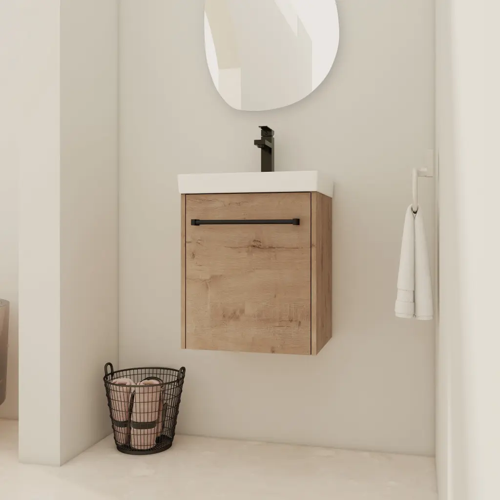 18 Inch Floating Wall Mounted Bathroom Vanity Ceramic Sink g-lemon