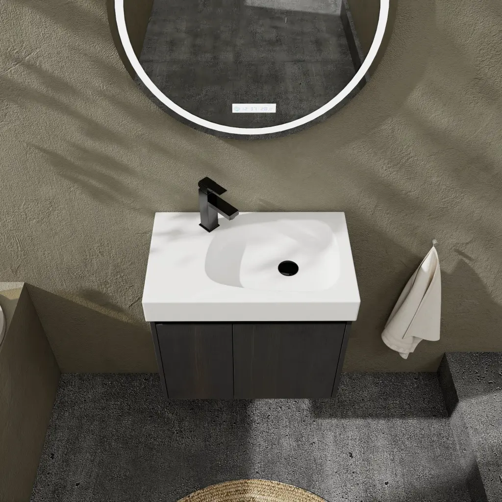 24 Inch Bathroom Vanity Basin Wall Mounted Floating Vanity Sink Modern Design levistar
