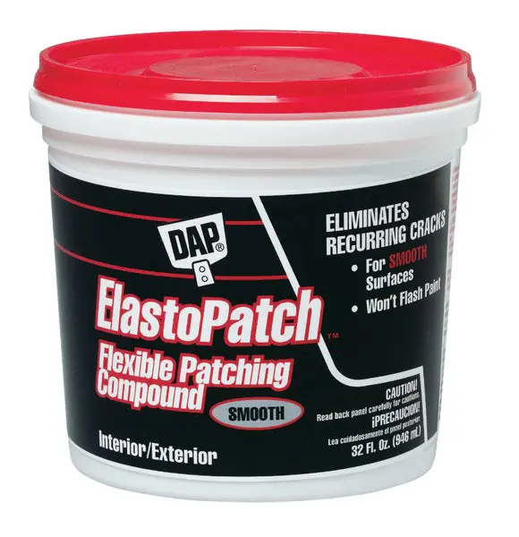 Dap 12278 Elastopatch Smooth Flexible Patching Compound 1 Quart White Wall Repairs