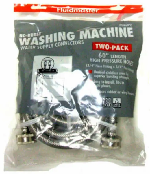 Fluidmaster 9WM60P2 Washing Machine Connector 60 Inch 2-Pack Flexible Hose