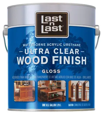 Last N Last 13001 1 Gallon Gloss Ultra Clear Waterborne Wood Finish Large Projects Last-N-Last