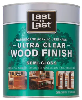 Last N Last 14004 1 Quart Semi-Gloss Ultra Clear Waterborne Wood Finish Indoor Use Last-N-Last
