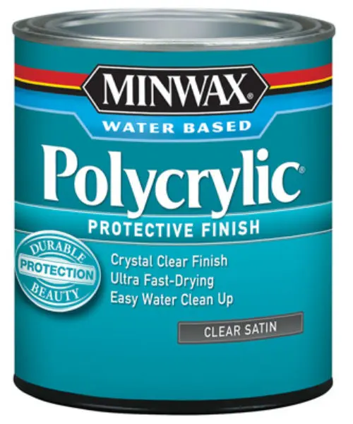 Minwax Water Based Polycrylic Protective Finish 1 Quart Clear Satin Wood Finish