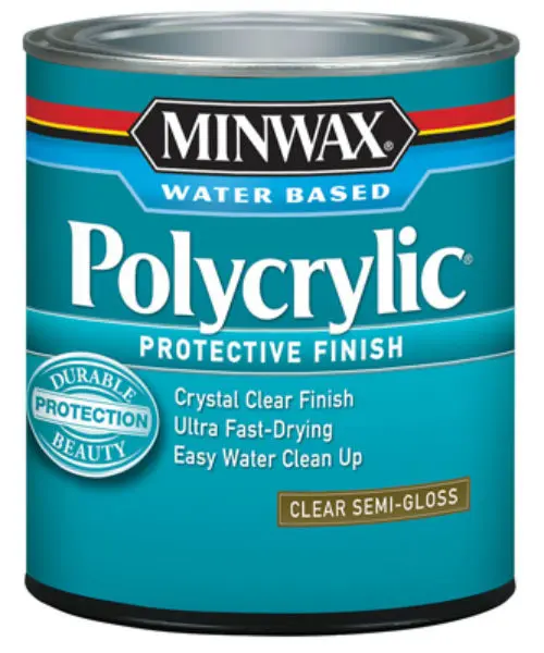 Minwax Water Based Polycrylic Protective Finish 1 Quart Clear Semi Gloss Wood Coating