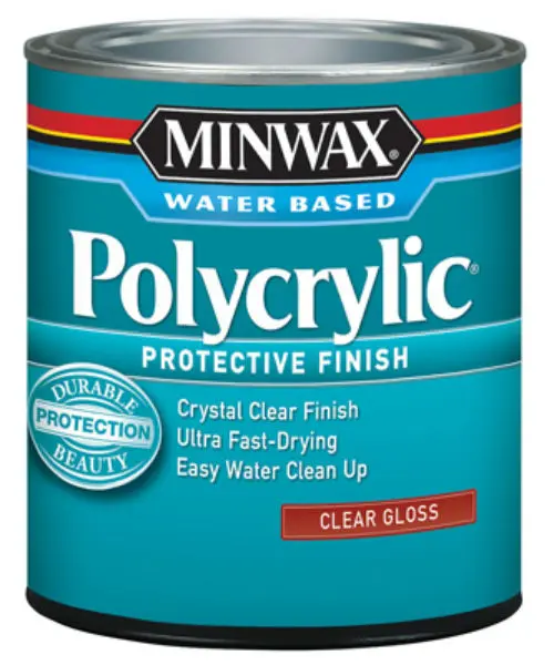 Minwax Water Based Polycrylic Protective Finish 1 Quart Clear Gloss Wood Sealant