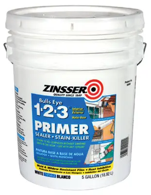 Zinsser Bulls Eye 1-2-3 Water Base Primer Sealer and Stain Killer 5 Gallon