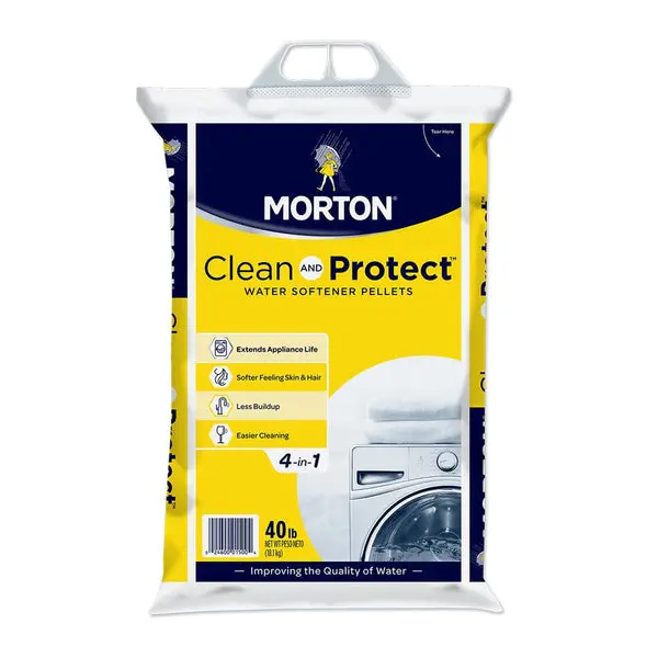 Morton F125010000G Clean and Protect Water Softener Pellets 50 Lb - Efficient Water Treatment Morton Salt