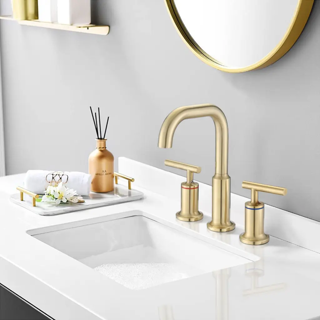 Widespread Bathroom Faucet 3 Hole 2 Handle Vanity Sink Faucet mexile