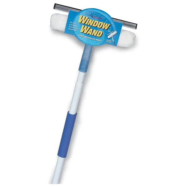 Ettore 15060 Window Wand Squeegee Washer Scrubber Combo Pole Extends 5 Feet