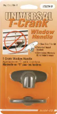 Slide-Co 173234-B Bronze Casement Operator Universal Tee Crank Handle 2-Pack