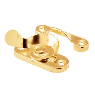 Slide-Co 171118 Cam Type Window Sash Lock Keeper Brass Plated Secure Closing