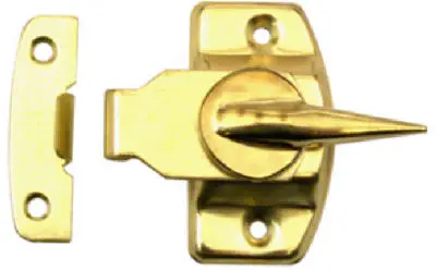 Slide-Co 17573 Universal Sliding Window Cam-Action Sash Lock Brass Finish