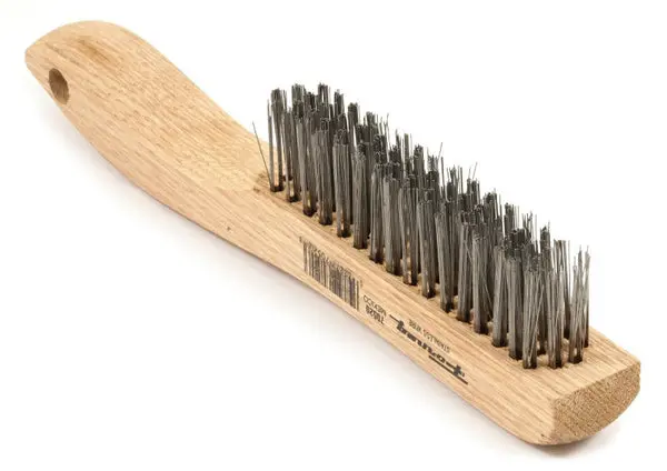 Forney 70520 Wire Scratch Brush Stainless Steel Wood Handle 10.25 Inch x 0.013 Inch