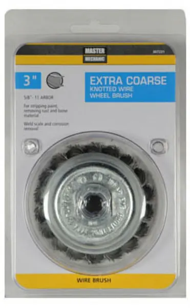 Master Mechanic 307231 Extra Coarse Heavy Duty Wire Wheel Brush 3 Inch Rust Removal