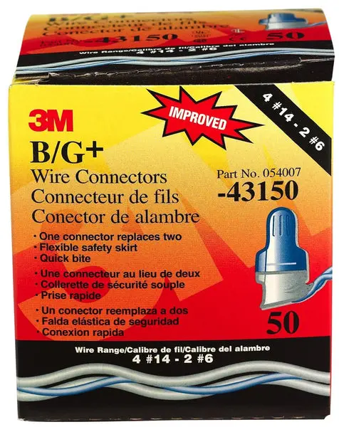 3M Performance Plus B/G+ Wire Connector 50-Pack Electrical Projects