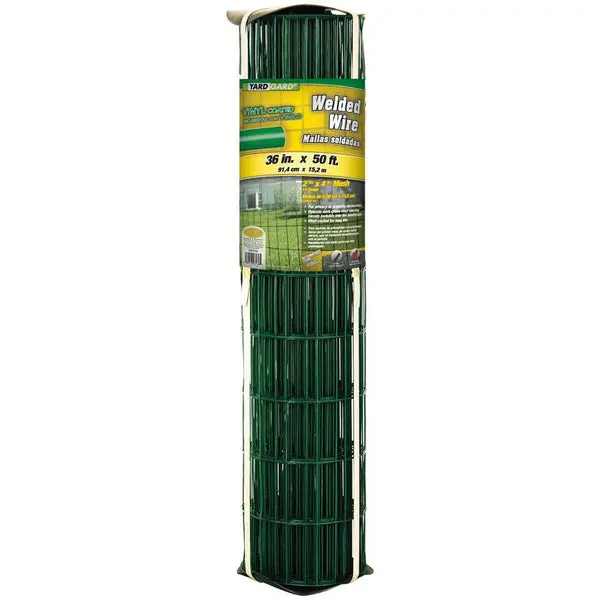 YardGard 308357A Vinyl Coated Welded Wire Fence 14-Gauge 36 x 50 Feet