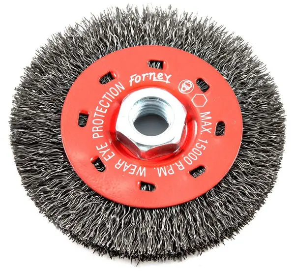 Forney 72788 Coarse Crimped Wire Wheel Brush 4x0.012 Inch Wire 5/8-11 Arbor