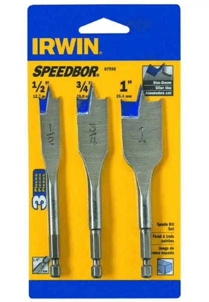 Irwin Tools 87950 Speedbor Short Length Wood Boring Bit 3-Piece Set Fast Drilling
