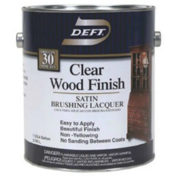 Deft DFT017/01 Clear Wood Finish Brushing Lacquer 1-Gallon Satin Furniture Cabinets