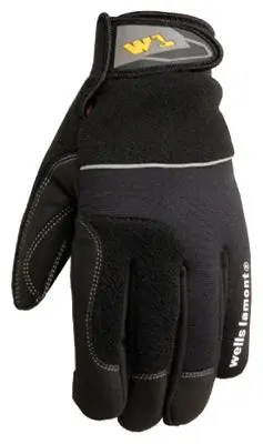 Wells Lamont 7740L Men's Synthetic Leather Palm Gloves Large Black Work and Outdoor